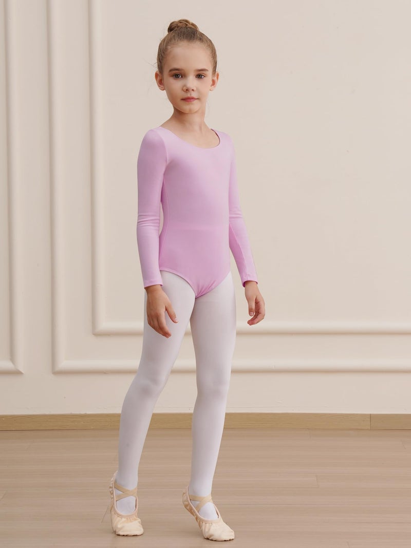 WEGETIT Toddler Leotards for Girls Gymnastics Long Sleeve Purple,2-4 Years - Image 3